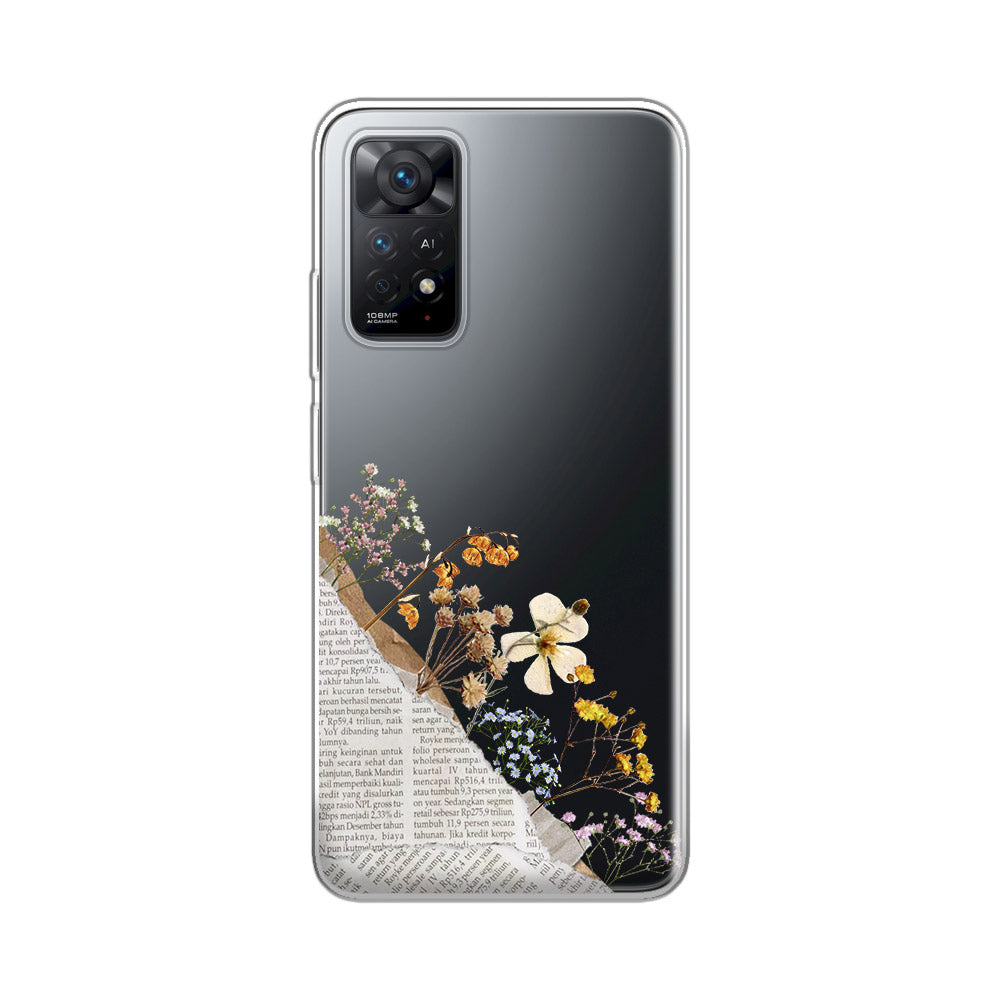 Aesthetic Redmi Note 11 Pro Silicone Case  Flower Printed Back Cases –  silicaseindia