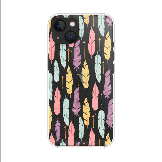 Pastel-Bohemian-Feathers-Iphone-13-Silicon-Case